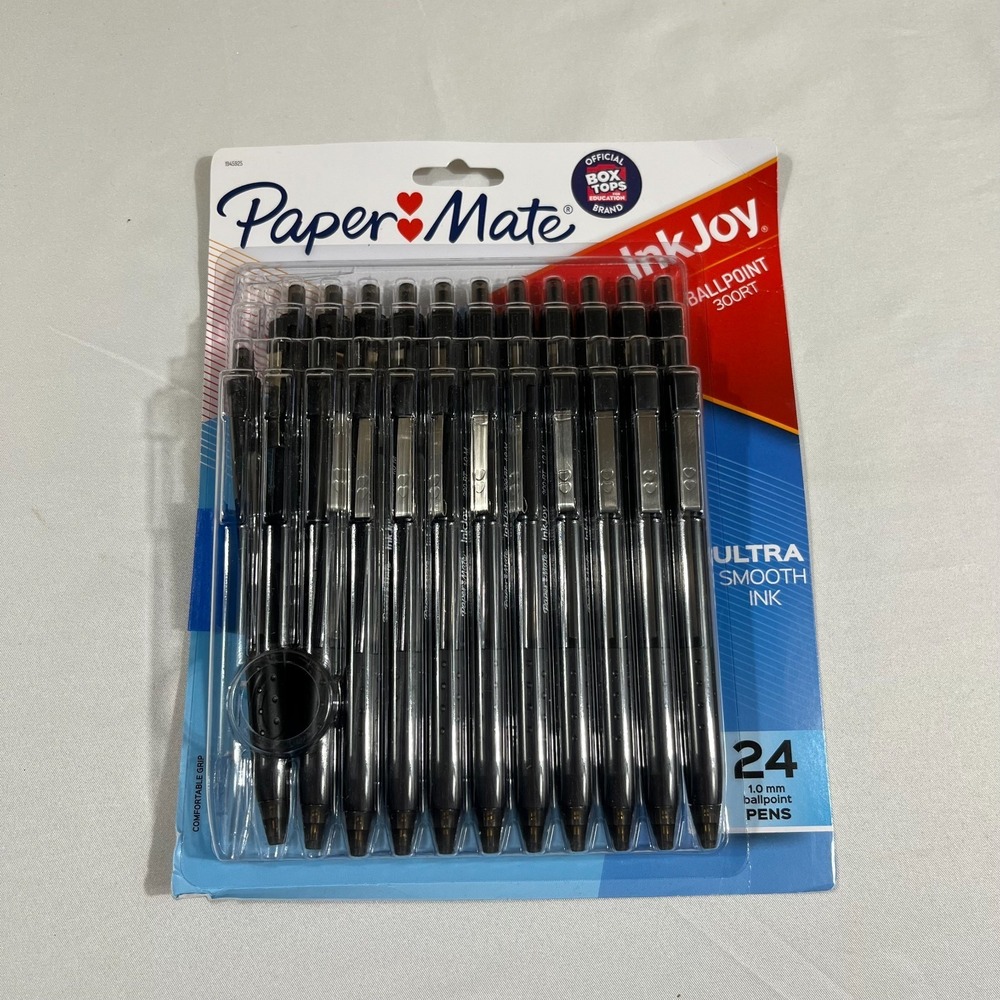 Paper Mate InkJoy 300RT Retractable Ballpoint Pens 1.0mm Black Ink 24 Count NEW